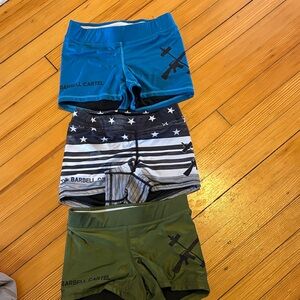 Three barbell cartel compression shorts